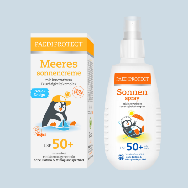 Die PAEDIPROTECT Meeressonnencreme und Sonnenspray